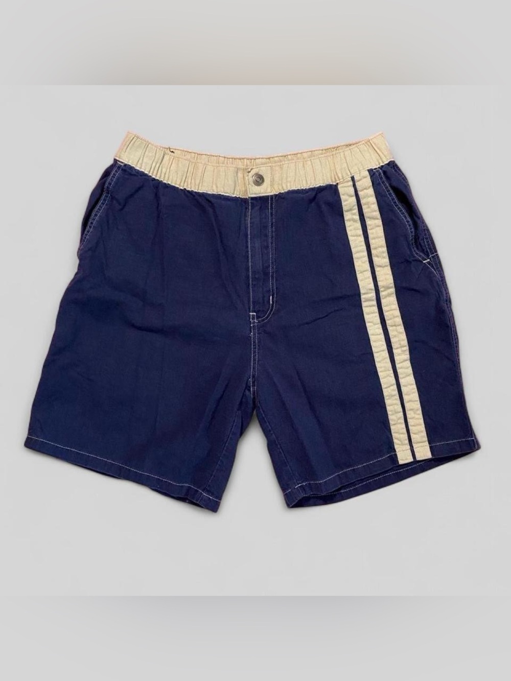 Vintage Regatta Sport Linen Cotton Colorblock Shorts Men's